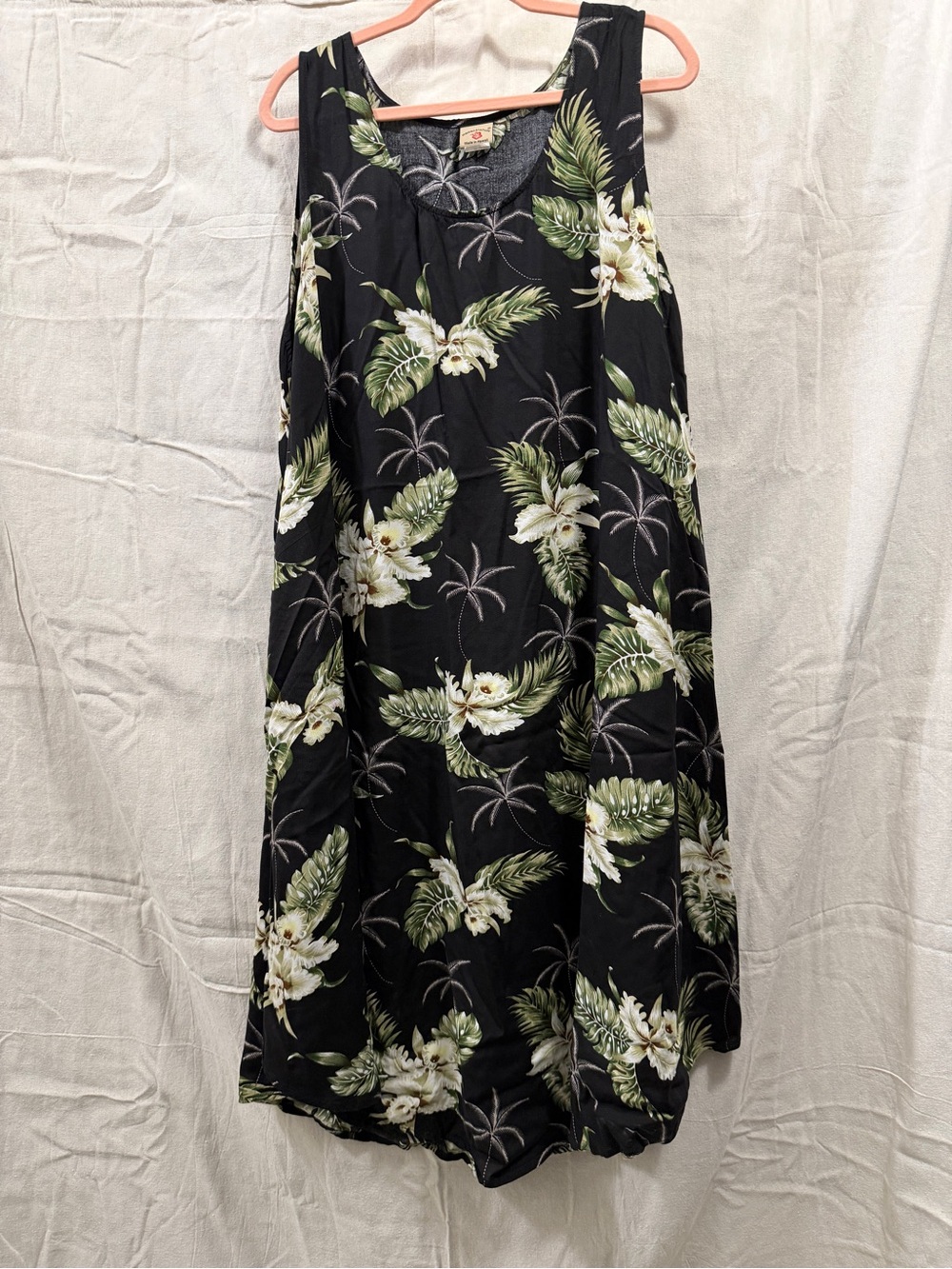 Black Floral A-Line Women's Skirt Hawaii Station plus